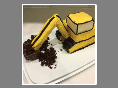 excavator custom cake