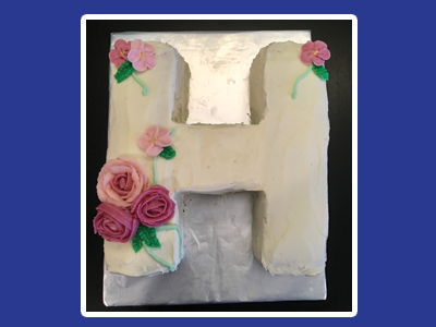 flower letter custom cake